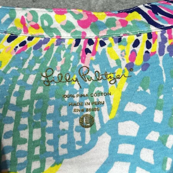 Lilly Pulitzer Dress Womens Large Multicolored Ali Dress Multi Roar of the Seas - Picture 9 of 12